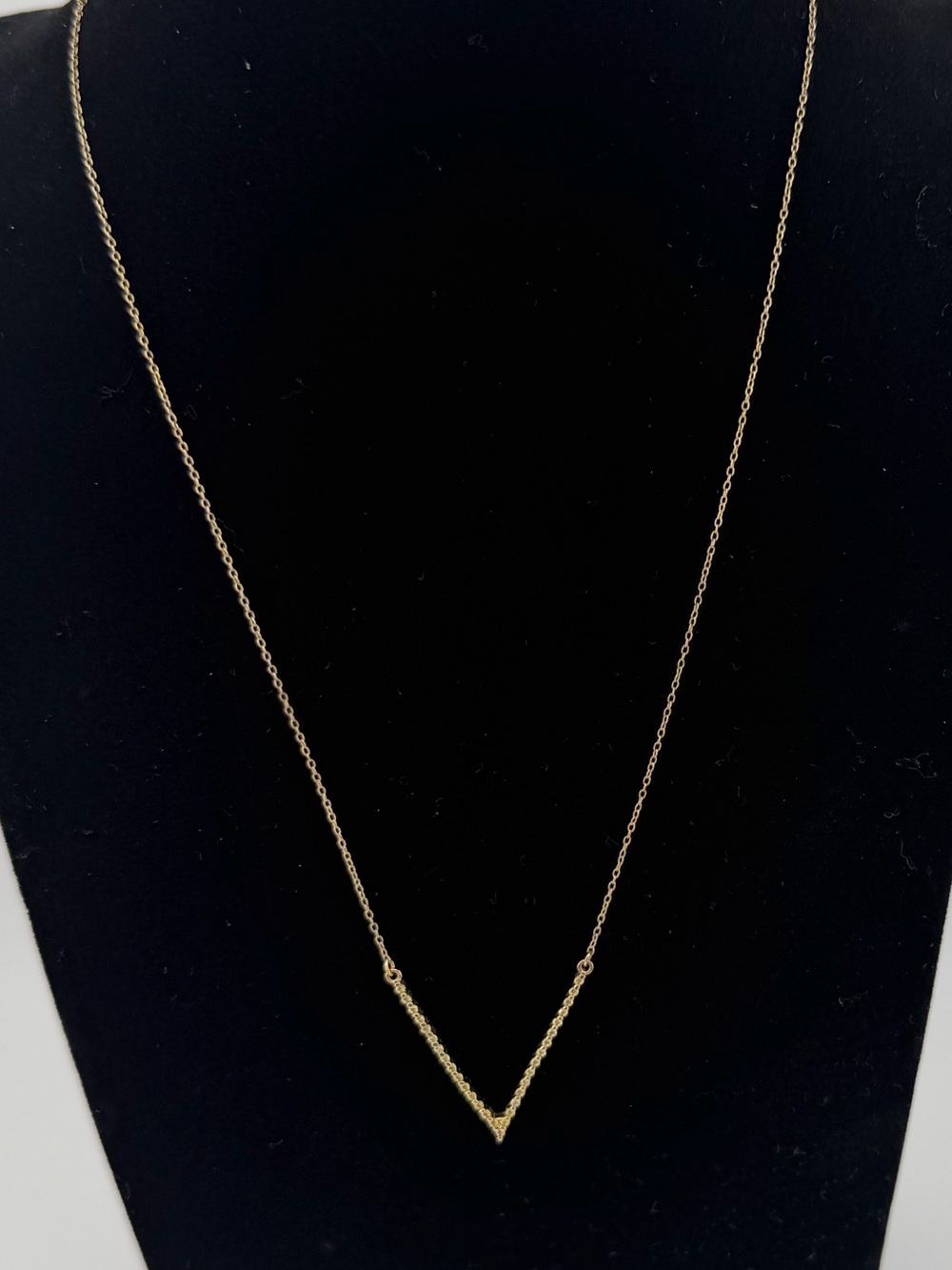 Elle Jewelry Caramel Chevron Station V-Shaped Pendant Necklace Gold